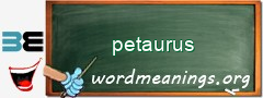WordMeaning blackboard for petaurus